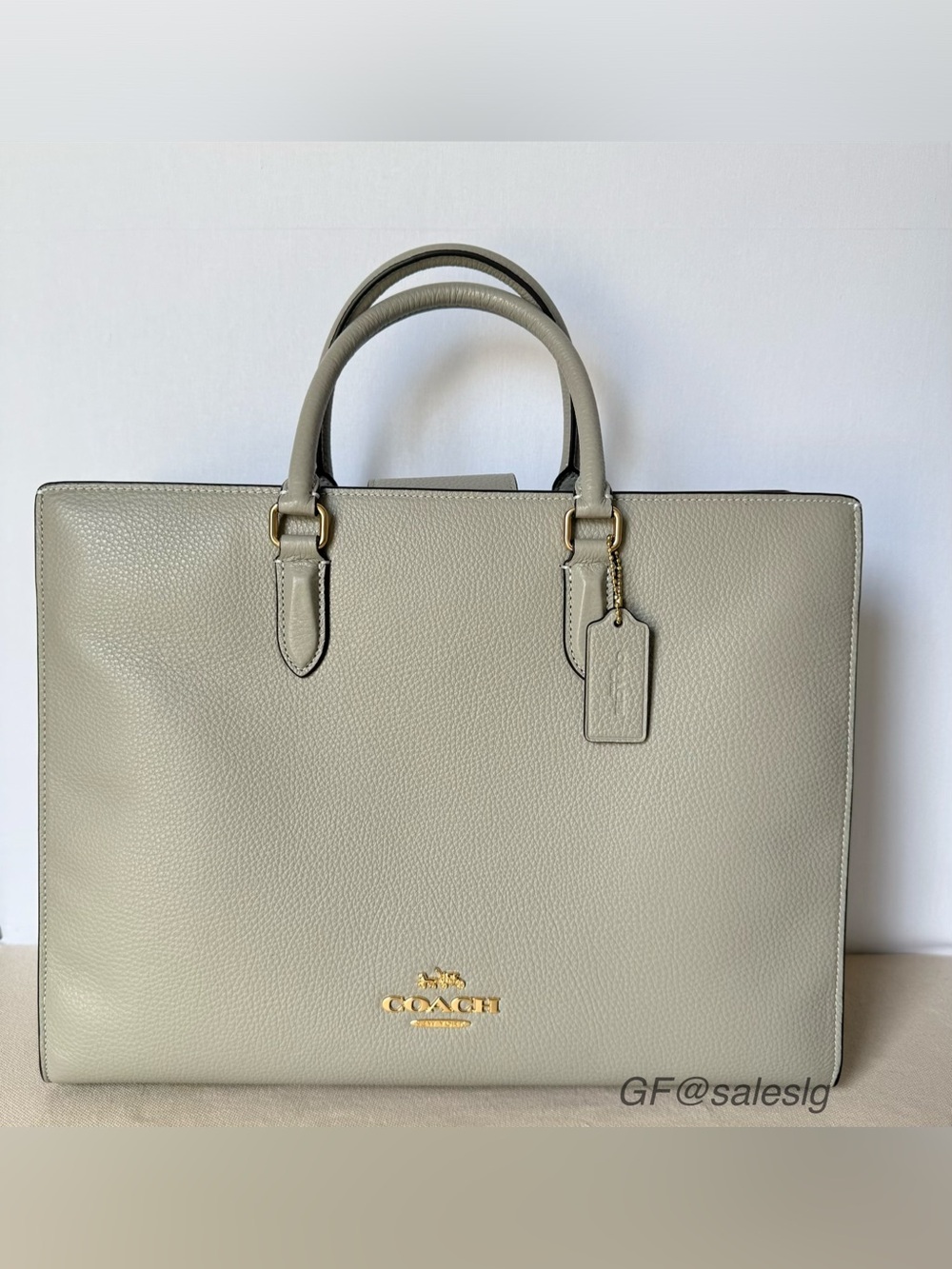 NWT Coach Maggie Tote large Shoulder Bag Dove/Gold Styled Set with Chain Scarfs